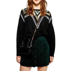 TopShop (Nordstrom) Sequined Cropped Sweater